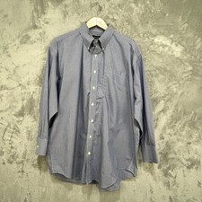Nautica Men s Classic Fit Dress Shirt Blue White Pinstripe 18 32/33 Cotton