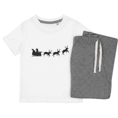 Kinder Nachtwäsche-/Pyjama-Set ''Santa Sleigh Flying Silhouette'' (KP050349)