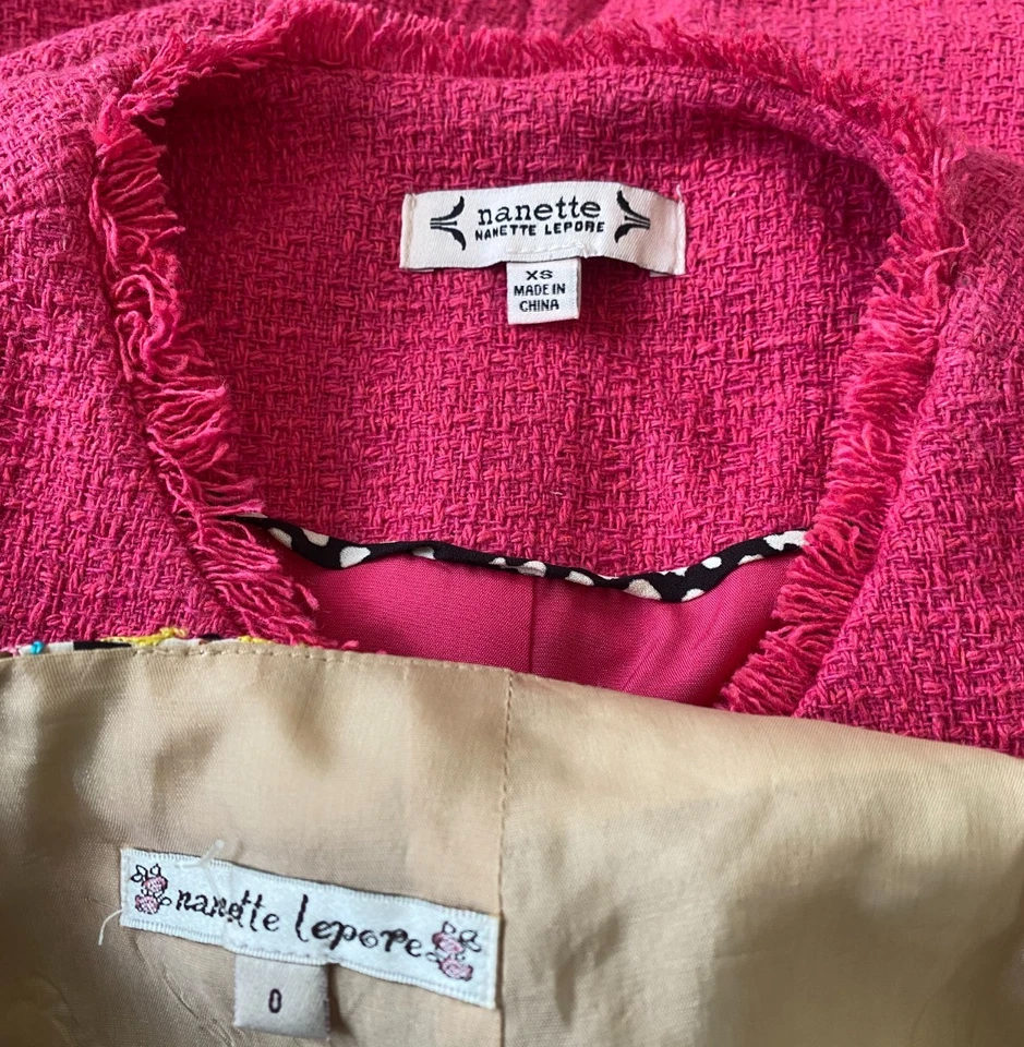 Traje Falda Nanette Lepore Para Mujer Rosa Multi Poliéster/Seda 2 Piezas Talla XS/O ¡USADO EN EXCELENTE ESTADO! Foto 2 de 4