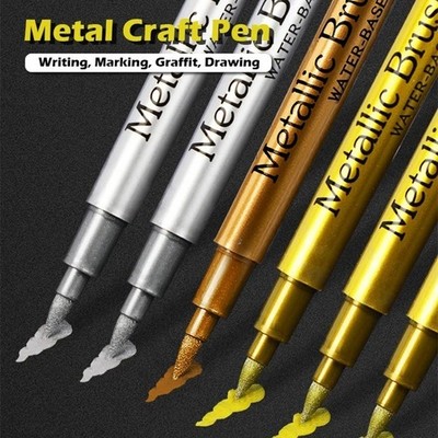 1/2X Pilot Metallic Super Gold & Silber Extra Fein Permanent Marker Lackstifte