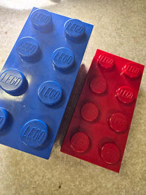 LEGO Stackable Storage Brick Container 8-Stud Blue/Red Plastic MPN 4003
