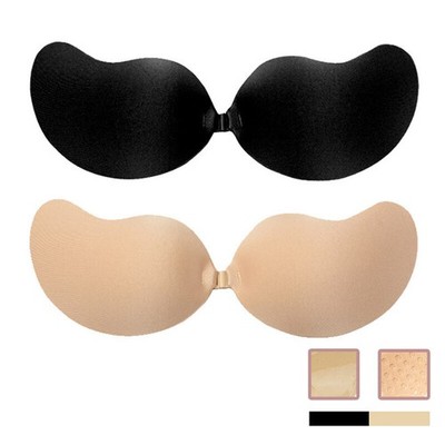 Silikon Push Up Klebe BH selbstklebend unsichtbar Bra rückenfrei Dessous S/M/L