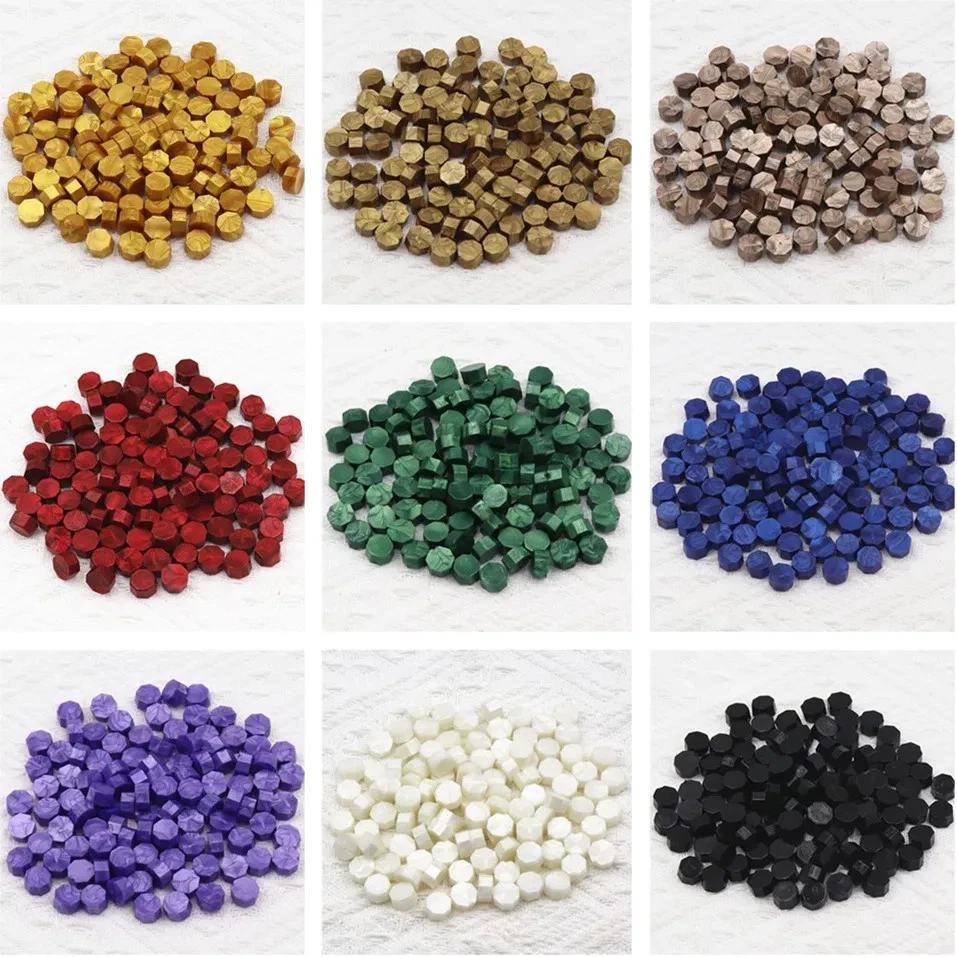 Nuevas cuentas de cera de sellado octágono 100 un./bolsa para sello sello, adorno hecho a mano Foto 2 de 4