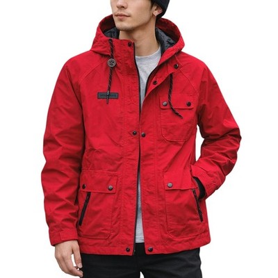 Converse Men's XS Red Jacket Rain Resistant Zip Pocket