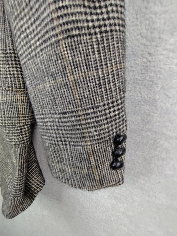 Patrick James Mens Sportscoat 42 Gray Glen Plaid Blazer 100% Camel Hair Designer - Image 3 of 4