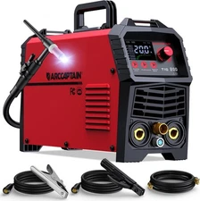 ARCCAPTAIN TIG Welder 200A, High Frequency 110v/220v Dual Voltage Red 