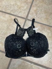 Victoria's Secret Women's Bra 36DDD Black Front Closure Underwire Zip Racerback