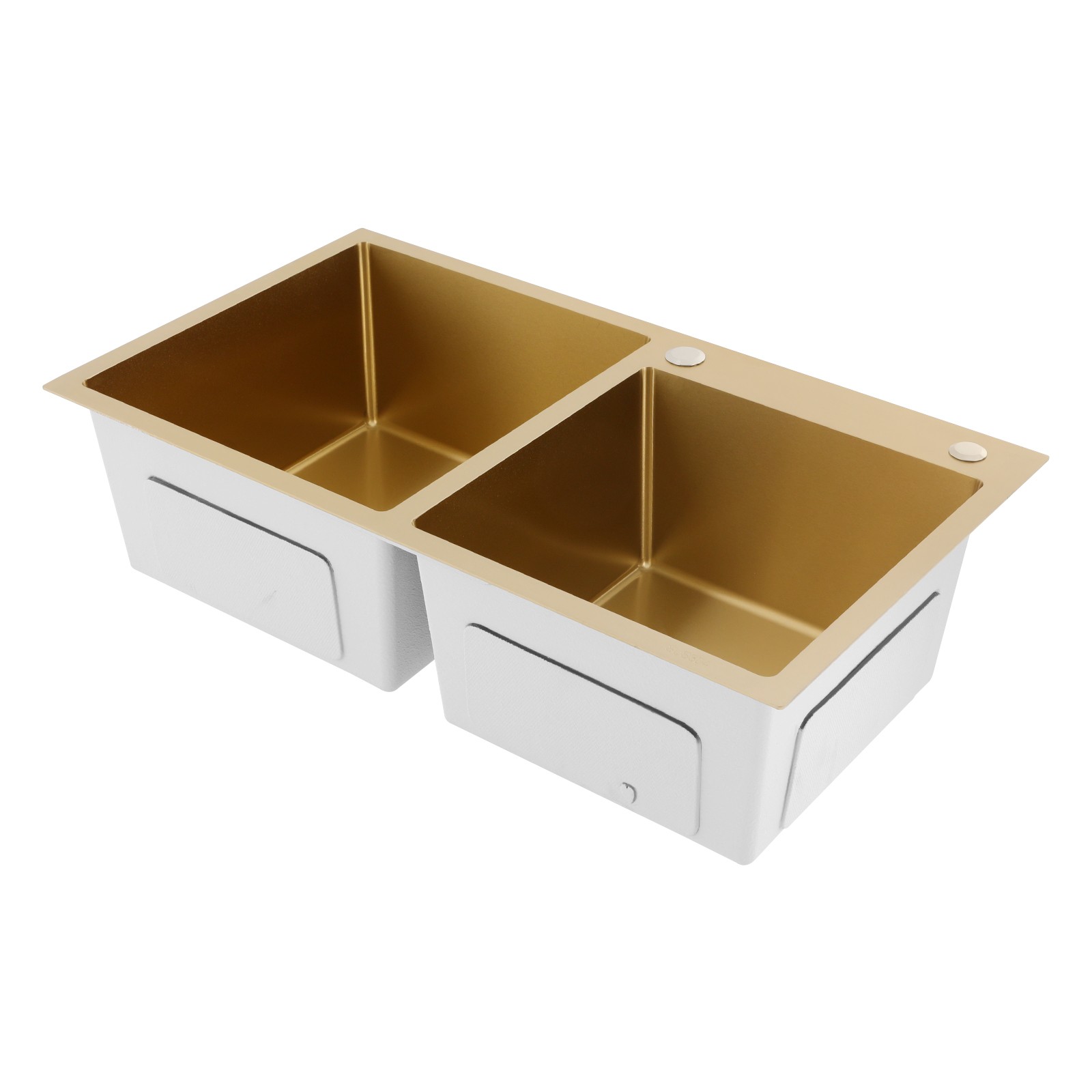 Undermount Workstation Kitchen Sink Double Bowl Stainless Steel Sink Gold