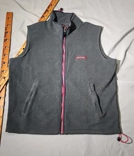VTG Abercrombie & Fitch 1892 Vest Mens XL Gray Full Zip Fleece Performance 90s