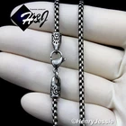 16"-36"BIKER MEN Stainless Steel 3mm Gunmetal Gray Box Link Chain Necklace*N174
