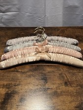 Set Of 4 Padded Satin Hangers Gold Hanger Bow Detail Assorted Colors
