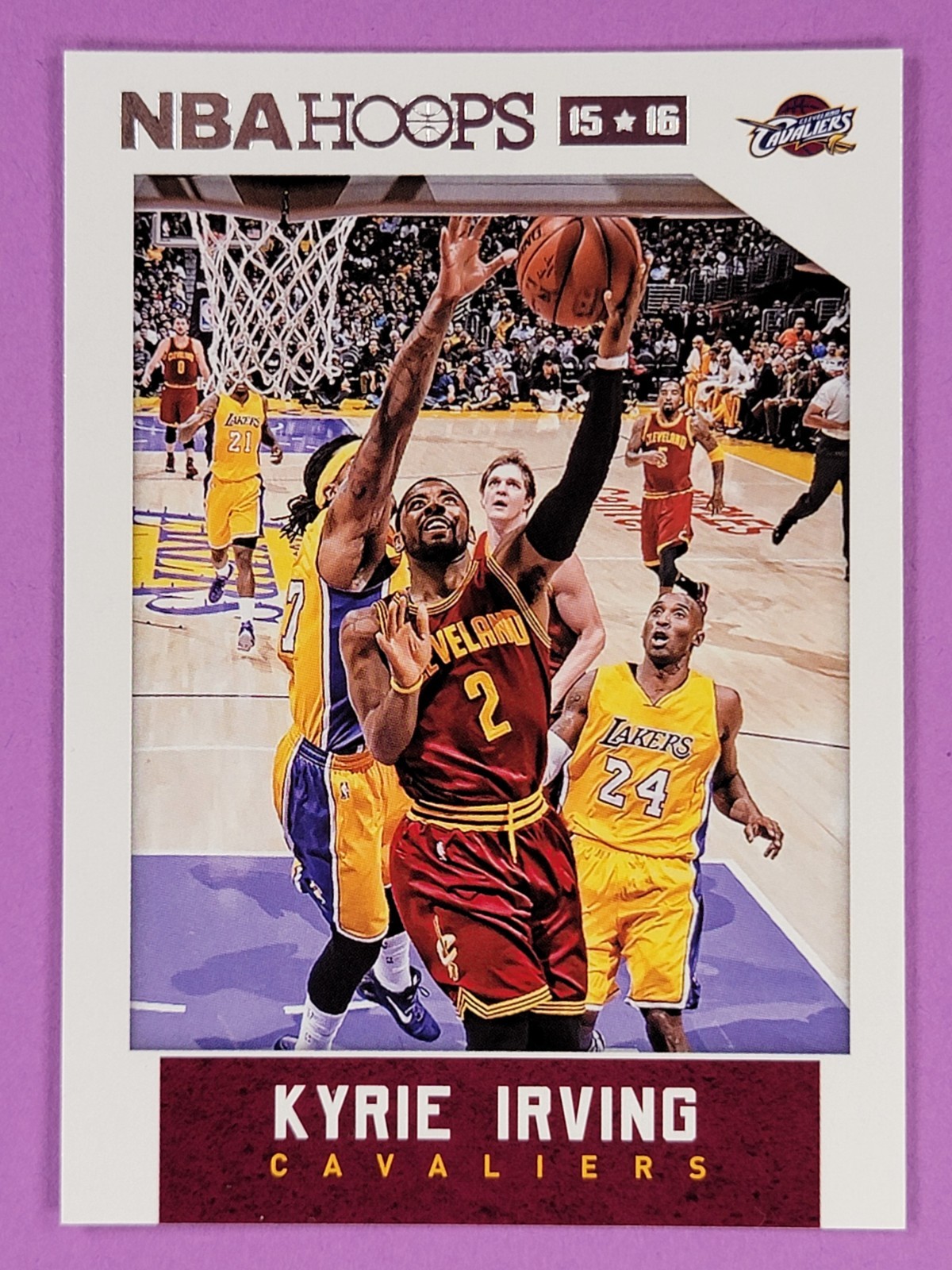 Kyrie Irving 2015-16 Panini NBA Hoops #222 vs Kobe Bryant Cleveland Cavaliers