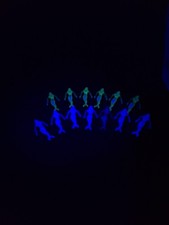 13 UV GLOW Mermaid Hard Plastic Hanging Drinks Markers 7 Blue 6 Green