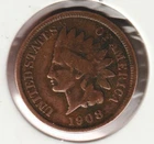 US Rare Old West 1908 Indian Head Penny Coin American Collection Shield Cent USA