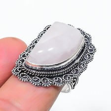 Natural Moonstone Gemstone 925 Sterling Silver Jewelry Ring Size 8 US 