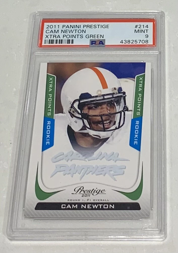 Cam Newton Panini Prestige #214 Xtra Points Green