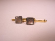SINGLES 2 1/4" Gray Square MOP Vintage Formal Tux Prom Groom Shirt Stud c250