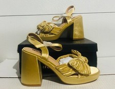 IDIFU Women s Size 7.5 Platform Chunky Block High Bow Heels New In Box Condition