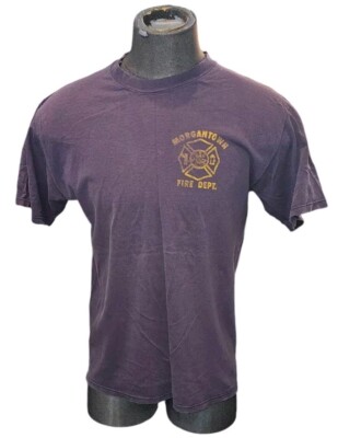 Vintage Morgantown WV Fire Department Short Sleeve T Shirt Size Large Blue