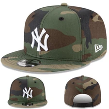 New Era New York Yankees Snapback Hat MLB Official Game Woodland Camouflage Cap