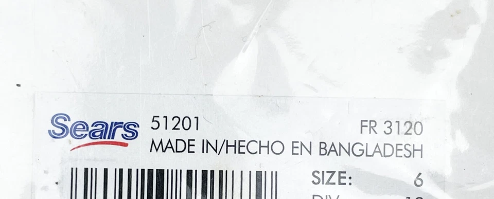 6/M Joe Boxer Algodón Bikini Etiqueta Ropa Interior Libre Bragas Paquete de 6 Mujeres De Colección Sears Foto 4 de 4