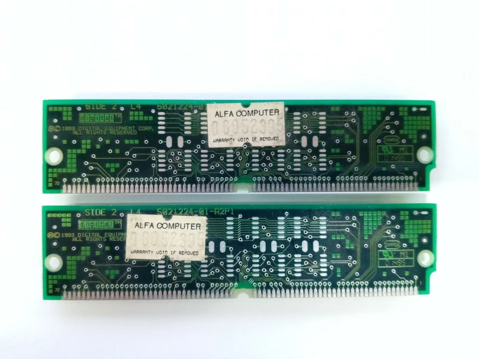 De colección DEC Alfa 2x 4MB 72 pines SIMMS 8MB total 5021224-01 memoria RAM PROBADA Foto 2 de 2