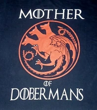 HBO GAME OF THRONES MOTHER OF DOBERMANS CROSSOVER DOG T-SHIRT TEE BLACK SIZE: XL
