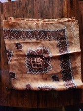 Vintage Acetate Satin Square Scarf 30x30 Wrap Handkerchief Rolled Hem Japan