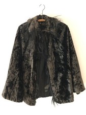 GOTHIC VICTORIAN 19TH C PLUSH BLACK VELVET CAPE FUR TRIM