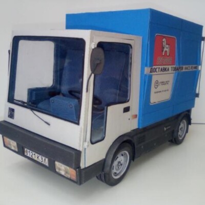 1:16 VAZ 2802 Soviet 1984 Year Electric Truck USSR Paper Model Kit