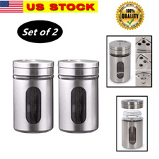 Elegant Stainless Steel and Glass Salt and Pepper Shakers