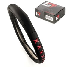 Lenkradbezug Hülle Lenkradschoner Ø 38x9 cm schwarz rot für MERCEDES-BENZ Lenkradbezug Hülle Lenkradschoner Ø 38x9 cm schwarz rot für MERCEDES-BENZ