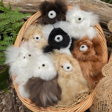 ALPACA Small Teddy Bear Soft Toy, 6" Handmade Fluffy Real Fleece Fur Plush Gift