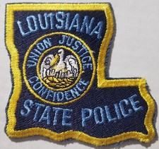 VINTAGE USA LOUISIANA STATE POLICE UNIFORM SHOULDER SLEEVE PATCH EMBROIDERED