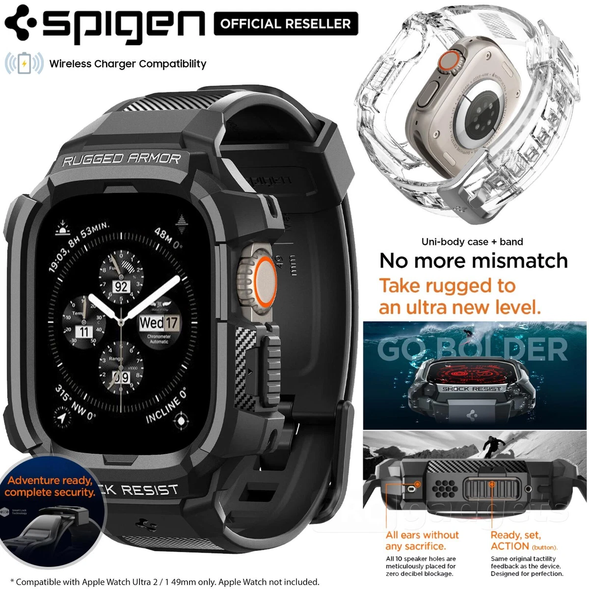 For Apple Watch Ultra 2 / 1 49mm Case SPIGEN Rugged Armor Pro