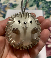 DIY HEDGEHOG Christmas Ornament Bauble Kit Satin Silk Ball Beads