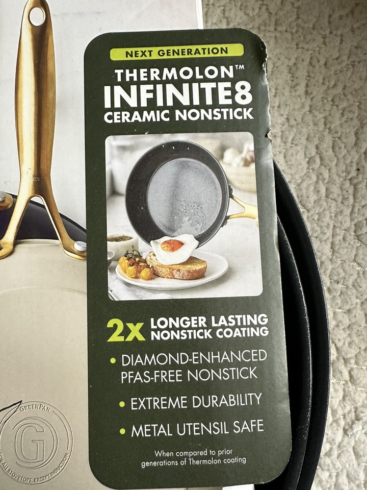 NEW Original Greenpan Jewel 3Piece Healthy Ceramic Nonstick Skillet