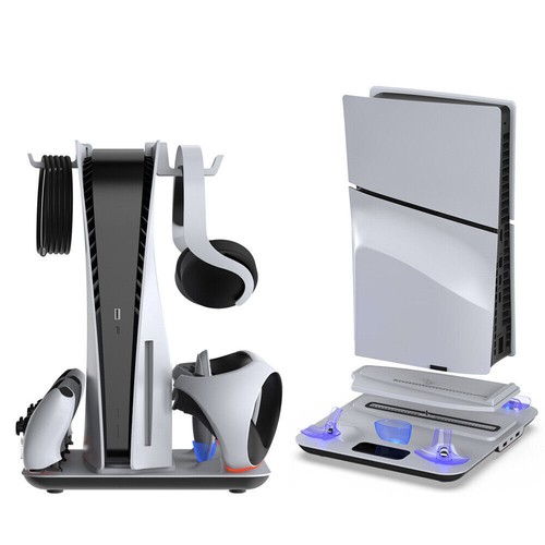 For PS5 Slim PS VR2 Console Charging Base Cooling Fans Headset Stand Accessories - Picture 10 of 13