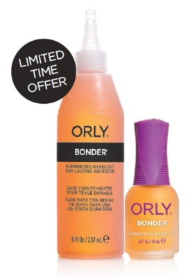 Orly Bonder Basecoat For Longer Lasting #1 Base Coat 8oz + 0.6oz Total 2pcs