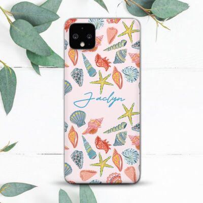 Custom Name Shells Starfish Sea Case For Google Pixel 2 3 3a 4 4a 5 6 7 8 XL