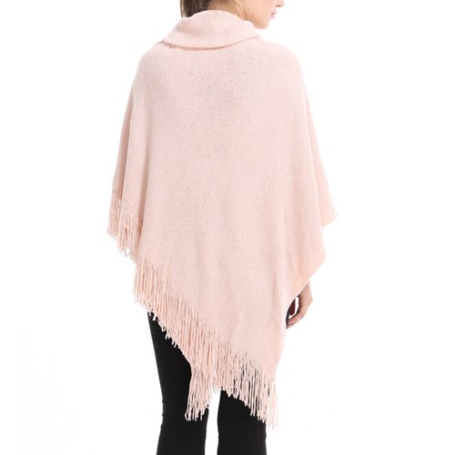Damen Pullover Cape Pulli Schal asymmetrisch Quaste Strickschal Poncho Halstuch Tops - Bild 4 von 19