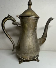 Vintage Art Deco Coffee Pot Unity Plate EPNS 4 FOOTED