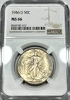1946-D WALKING LIBERTY HALF DOLLAR 50C SILVER UNCIRCULATED NGC MS66 GEM BU H125