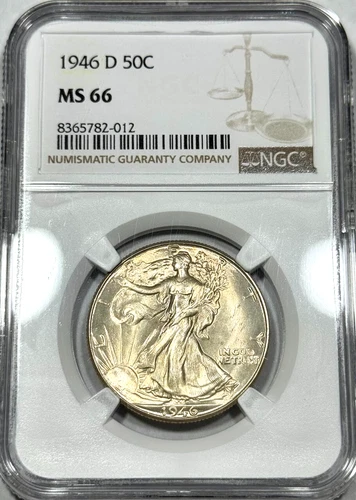 1946-D WALKING LIBERTY HALF DOLLAR 50C SILVER UNCIRCULATED NGC MS66 GEM BU H125