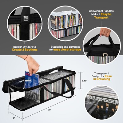 Made Easy Kit Media Storage Cases with Dividers, Stackable (DVD