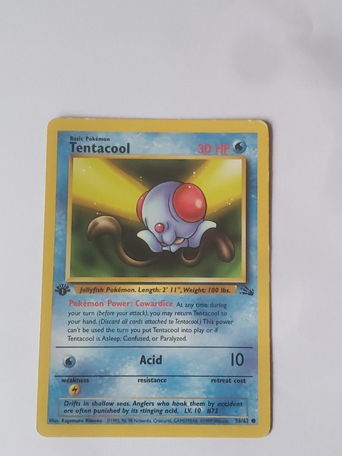 POKÉMON TCG - Tentacool Common 1st Edition - 56/62 - CGA Graded 8 main image 0