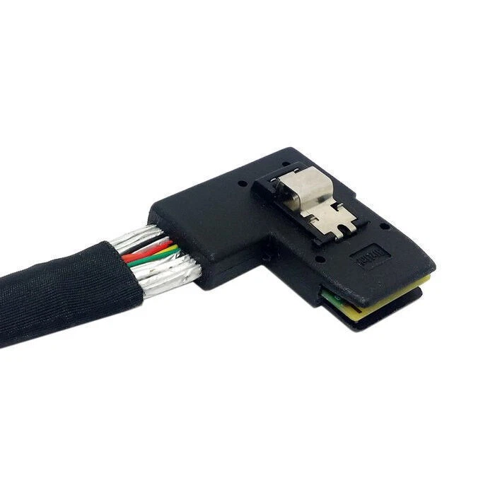 Ultra Slim Flat Left Angled 90 D Mini SAS 36pin SFF-8087 to 8087 Data Raid Cable - Image 3 of 4