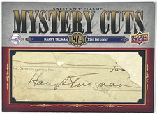 2008 Upper Deck Sweet Spot Classic Mystery Cuts Harry Truman Auto #SSC-MC 4/4