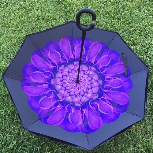 Reverse Opening Inverted Inside-Out/Upside Down/ C-Handle Umbrella Sale - Image 3 of 4