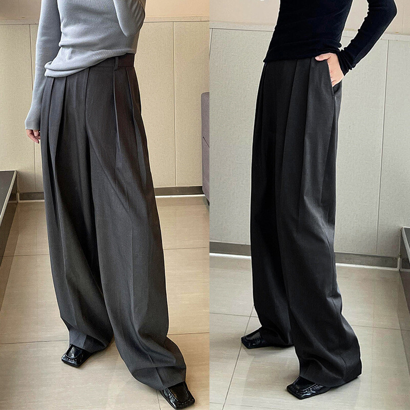 FILA Pantaloni donna THE ROW inizio autunno nuovi gamba larga larghi larghi dritti casual